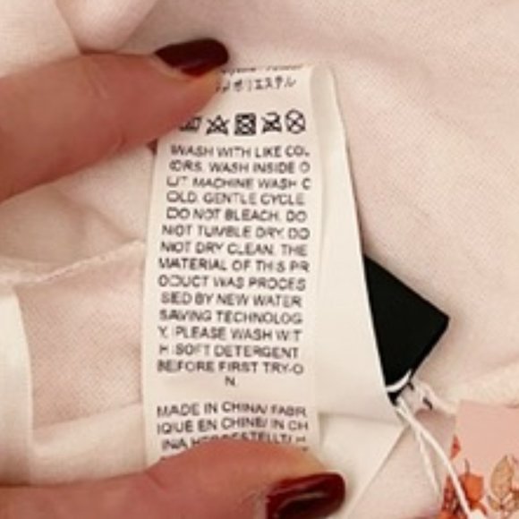 Shein White Floral Print Shoulder Tie Cami Crop Top NEW WITH TAGS - Picture 6 of 6